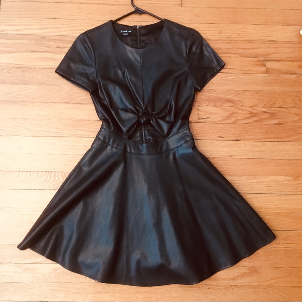 Leather BEBE cocktail dress